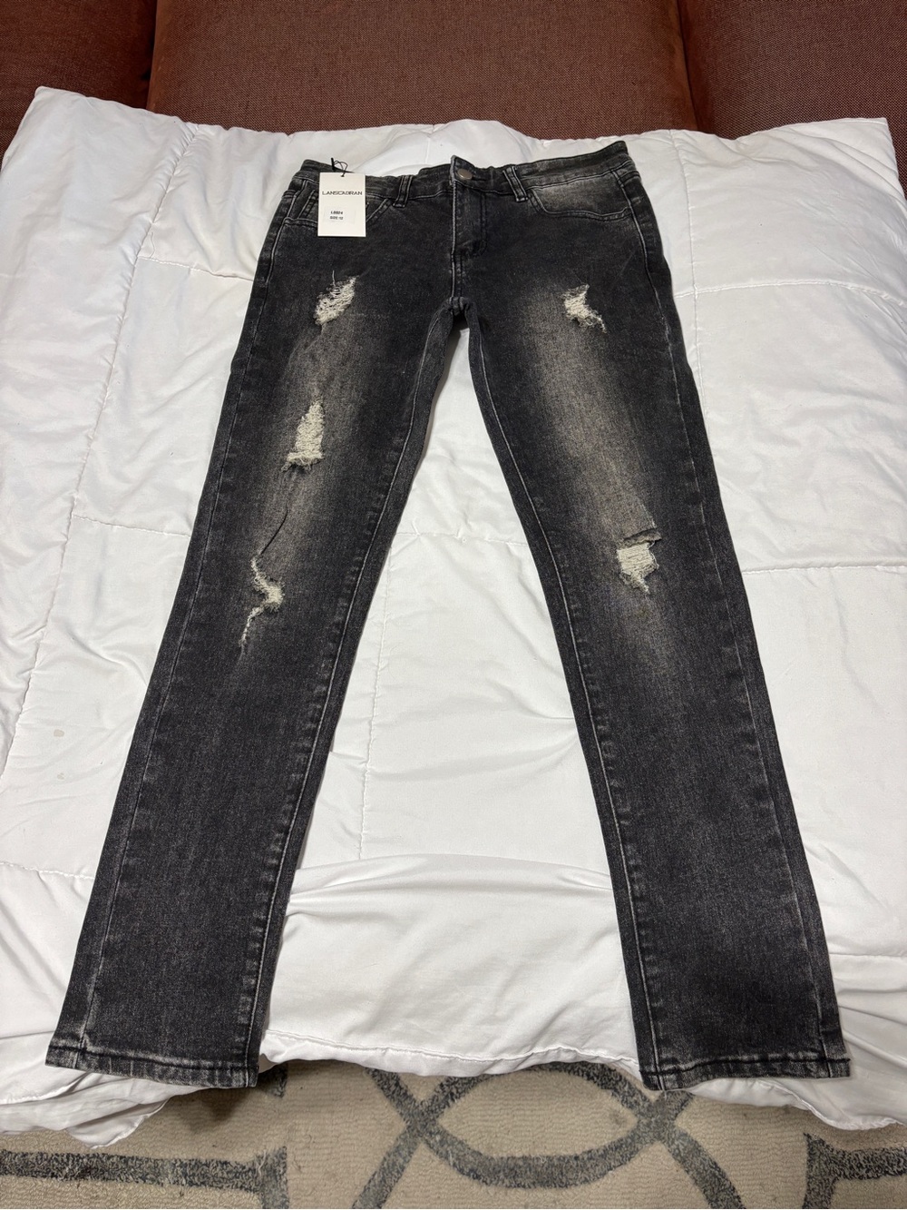 Kids Black Distressed Slim Jeans
